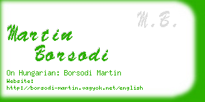 martin borsodi business card